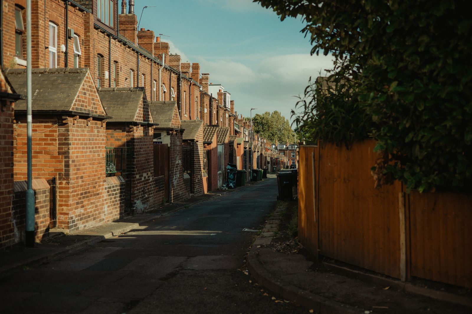 Historic brick row houses in Leeds