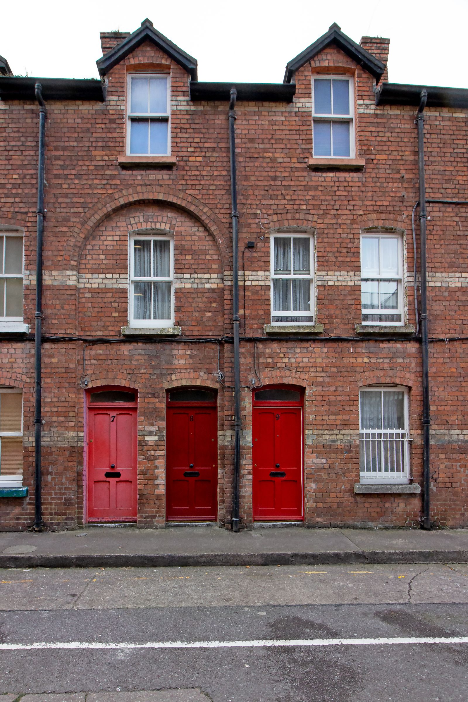 Red brick terraced house in Ireland